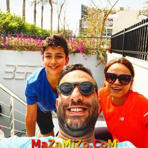 احمد حسام ميدو وزوجته وأبنه
