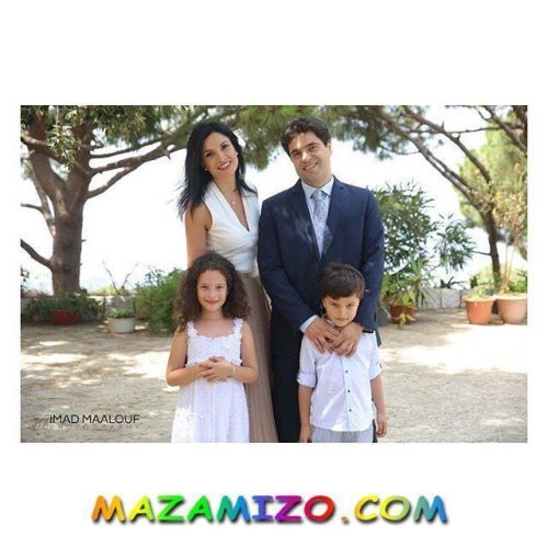 بياريت قطريب وزوجها وأولادها